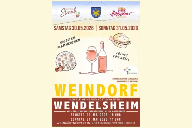 Mehr über den Artikel erfahren Einladung zum Wendelsheimer Weindorf